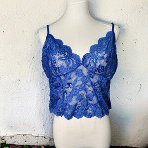 Cobolt blue lace cami  vintage M